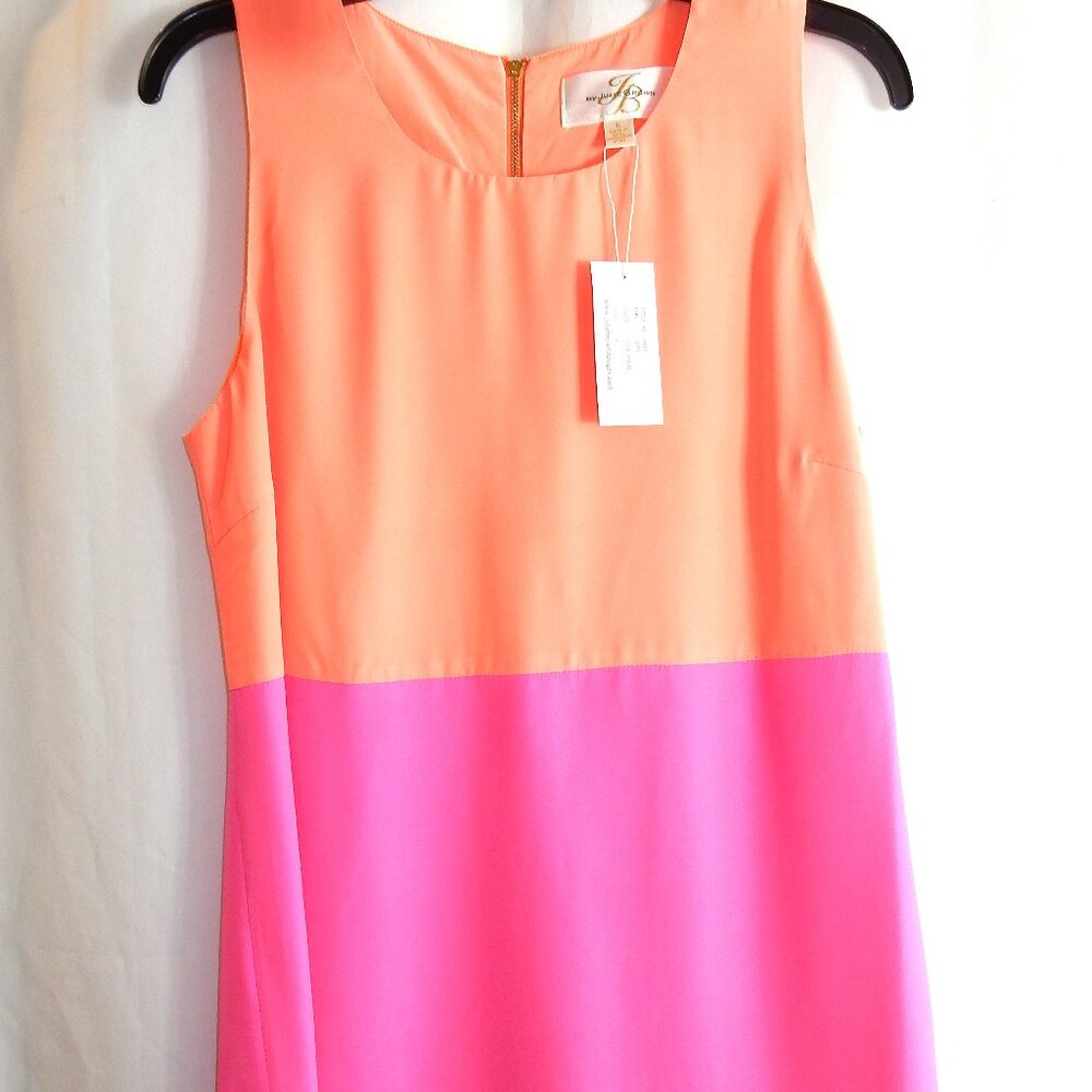 Julie Brown "Leah" Pink / Coral Silk Dress in Size 8 (NWT)